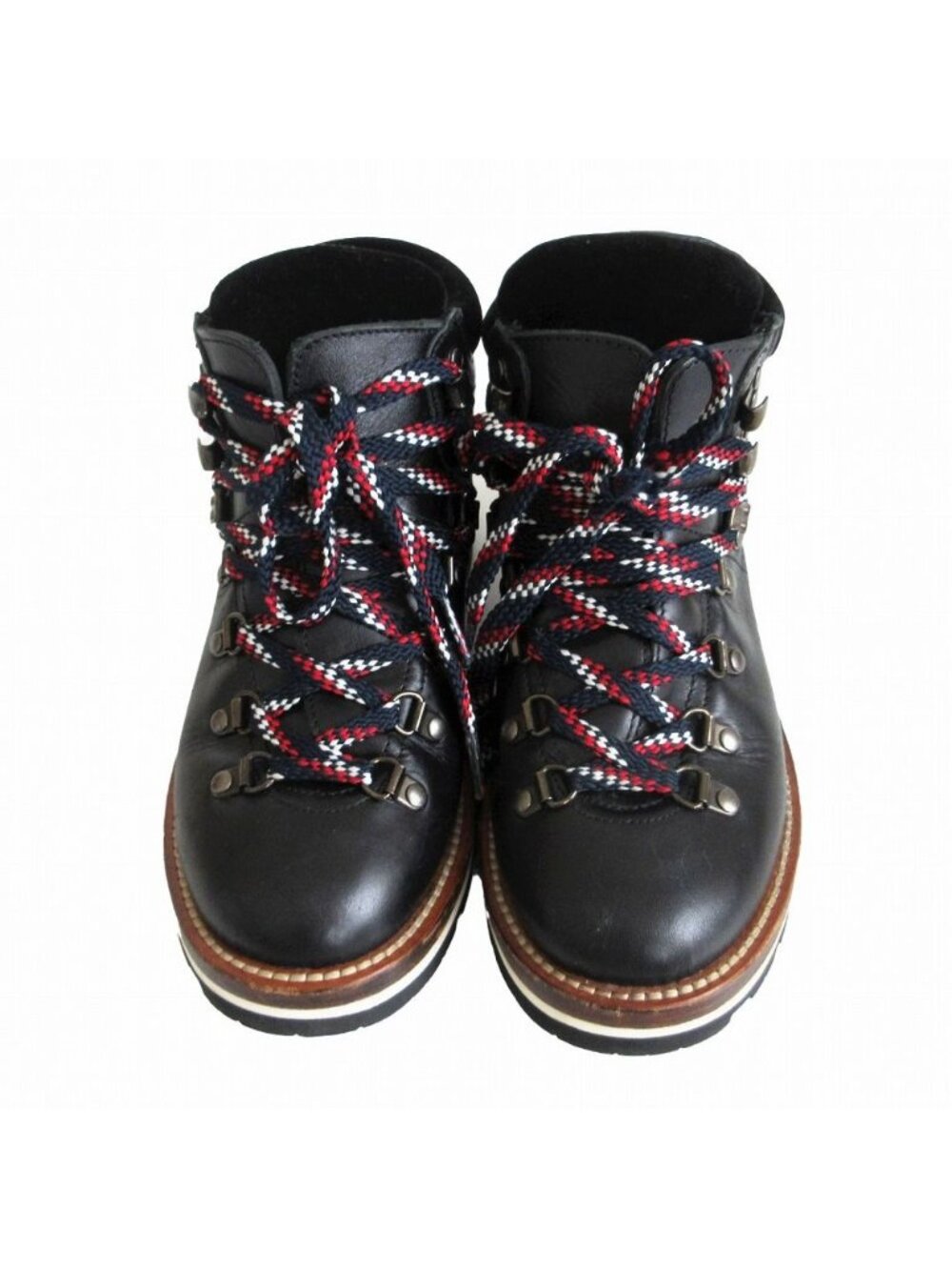 Moncler Boots Leather Trekking Work Shoes Black